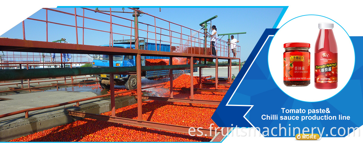 Línea de producción de mermelada de tomate llenado de fruta enlatada y sellado